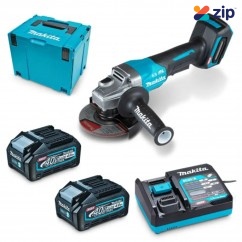 Makita GA013GM201 - 40V Max 4.0Ah XGT 125mm (5") Cordless Brushless Paddle Switch Angle Grinder Kit