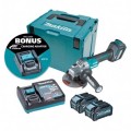 Makita GA023GM202 - 40V Max 4.0Ah 125mm (5") XGT AWS Cordless Brushless Variable Speed Slide Switch Angle Grinder Kit