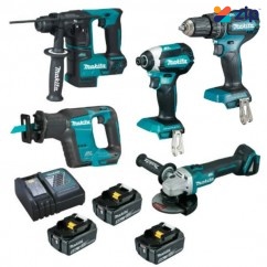 Makita LXT507 - 18V 5 Pce 5.0Ah Brushless Combo Kit