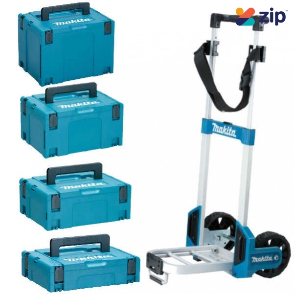Makita MAKPACCOMBO1 - 4 Piece Stackable Case Set And Trolley