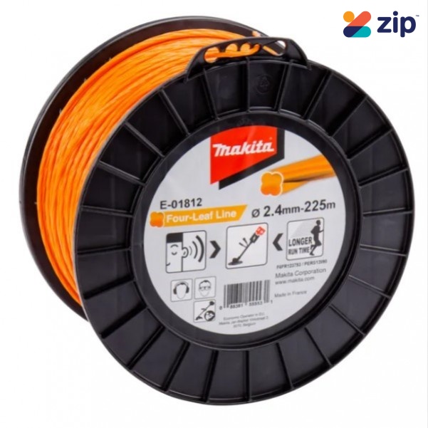 Makita E-01812 - 2.4mm x 225m Orange Four Leaf Silent Nylon Line