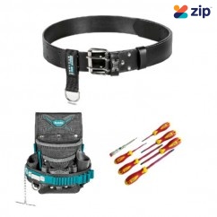 Makita TRADIEBELT2 - Ultimate Leather Belt & Electricians Pouch with Electricians Screwdriver Set