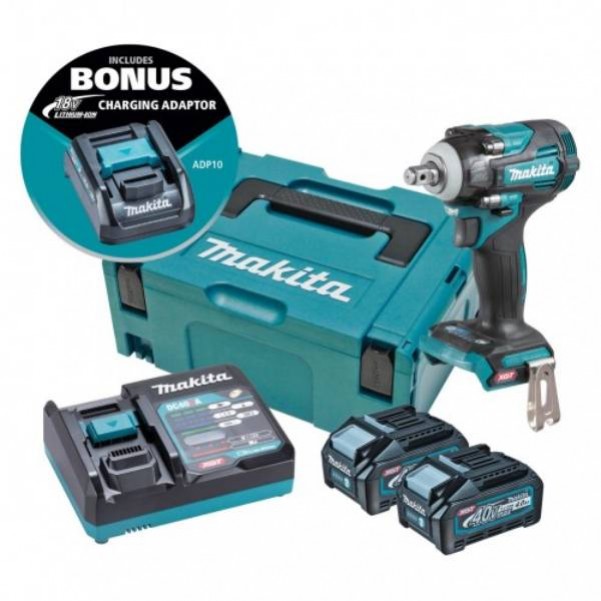 Makita TW004GM203 - 40V 4.0Ah Max XGT Cordless Brushless 1/2" Impact Wrench Kit