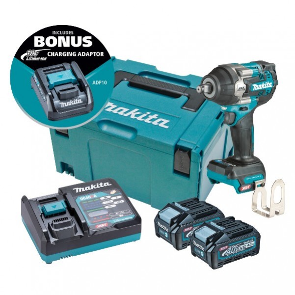 Makita TW008GM203 - 40V 4.0Ah Max XGT Cordless Brushless 1/2"  Mid-Torque Pin Detent Impact Wrench Kit