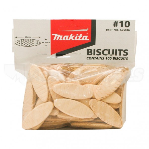 Makita A25046 - 100 Pack 54MM x 19.5MM NO.10 Biscuits