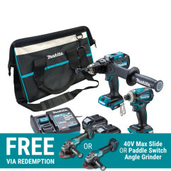 Makita DK0248G201 - 40V Max XGT 4.0Ah Cordless Brushless 2 Piece Combo Kit