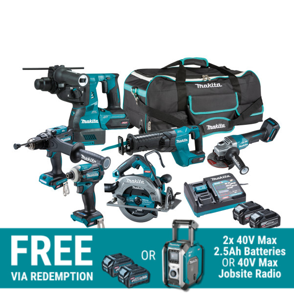 Makita DK0250G601 - 40V Max XGT 4.0Ah Cordless Brushless 6 Piece Combo Kit Makita DK0250G601 - 40V Max XGT 4.0Ah Cordless Brushless 6 Piece Combo Kit