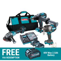 Makita DK0267G301 - 40V Max XGT 4.0Ah Cordless Brushless 3 Piece Combo Kit