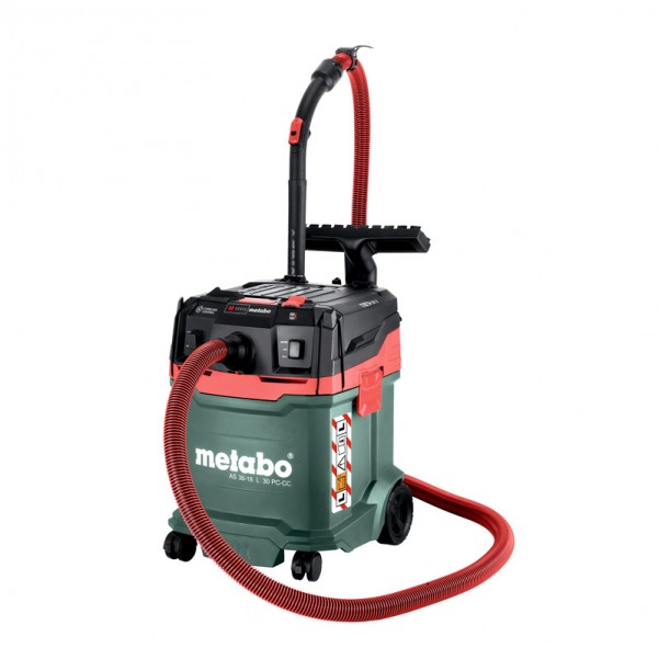 Metabo AS 36-18 L 30 PC-CC (602073850) - 36V (18V x 2) Li-ion Cordless Brushless 30L L-Class Wet & Dry Vacuum Cleaner Skin Hazardous Materials Vacuums
