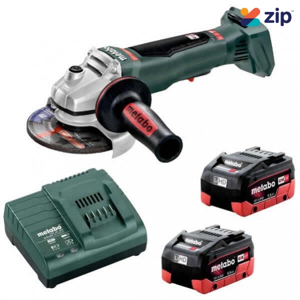 Metabo WPB 18 LTX 125 Q 5.5 K- 18V 125mm Angle Grinder w/Paddle & Quick 5.5Ah LiHD Kit (AU61307555)