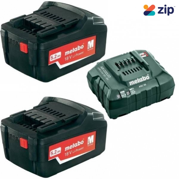 Metabo AU32100520 - 18V 5.2Ah Li-ion Air Cooled Battery Combo Kit Chargers