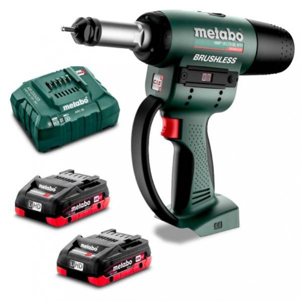 Metabo NMP 18 LTX BL M10 MB 4.0 K - 36V (18V x 2) 4.0Ah Li-ion Cordless Brushless Rivet Nut Gun Combo Kit AU60178800