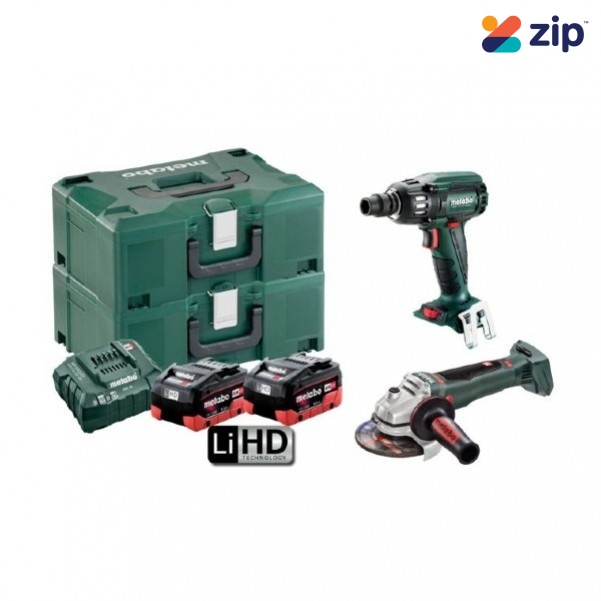 Metabo SSW 400 WPB 125 BL M HD 5.5 - 2 Pieces 18V 5.5Ah Cordless Brushless Combo Kit AU68200450