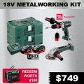 Metabo GB WB 125 BL M HD 5.5 - 18V 5.5Ah 2 Piece Cordless Brushless Combo Kit AU68200550