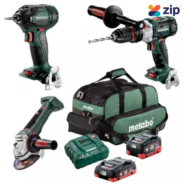 Metabo BL3SB2HD455D - 18V 4.0Ah/5.5Ah Cordless Brushless 3 Piece Combo Kit AU68300455