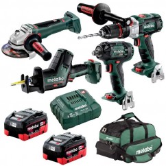Metabo BL4SB2HD5.5AS - 4 Pieces 18V 5.5Ah Cordless Brushless Combo Kit AU68400250 