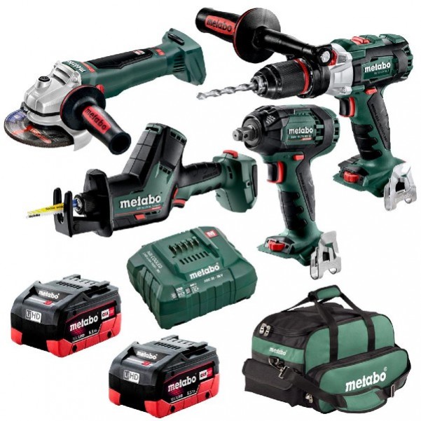 Metabo BL4SB2HD5.5AS - 4 Pieces 18V 5.5Ah Cordless Brushless Combo Kit AU68400250