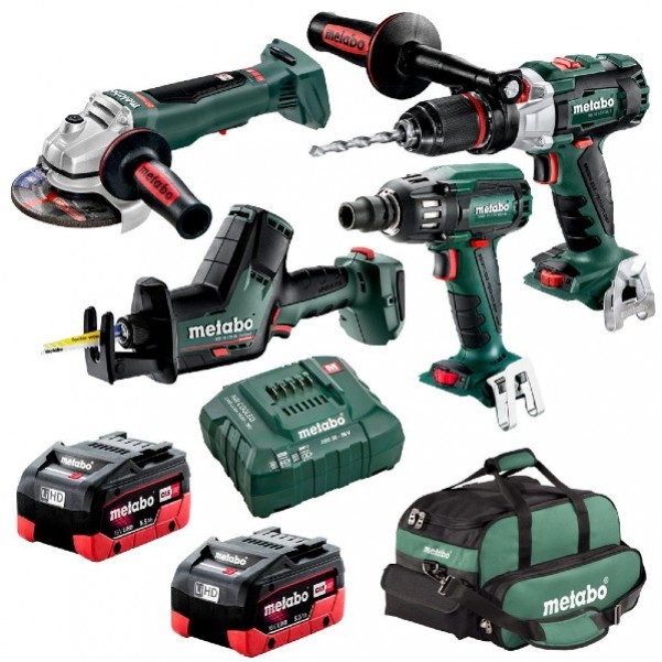 Metabo BL4SB2HD5.5AU - 4 Piece 18V 5.5Ah Cordless Brushless Combo Kit AU68400450