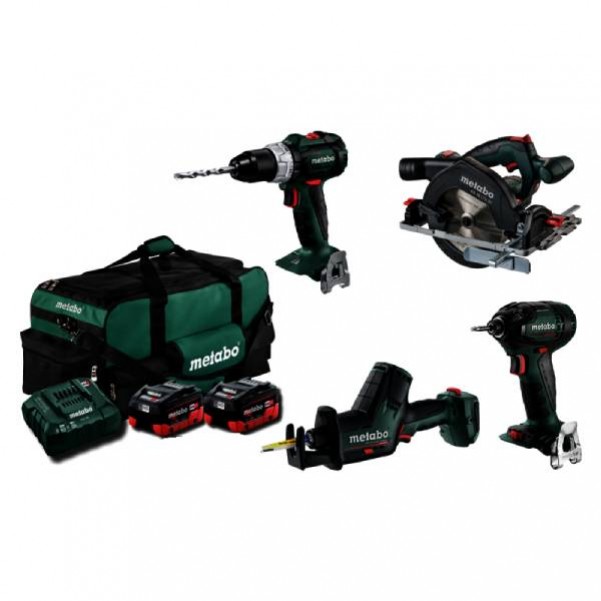 Metabo MX4LB2HD5.5CZ - 18V 5.5Ah Brushless Cordless 4 Piece Combo Kit AU68401050 18V Brushless Combo Kits