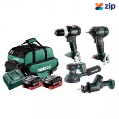 Metabo MET18BL4SB2HD5.5BC - 4 Piece 18V 2x5.5Ah Cordless Brushless Combo Kit AU68401555