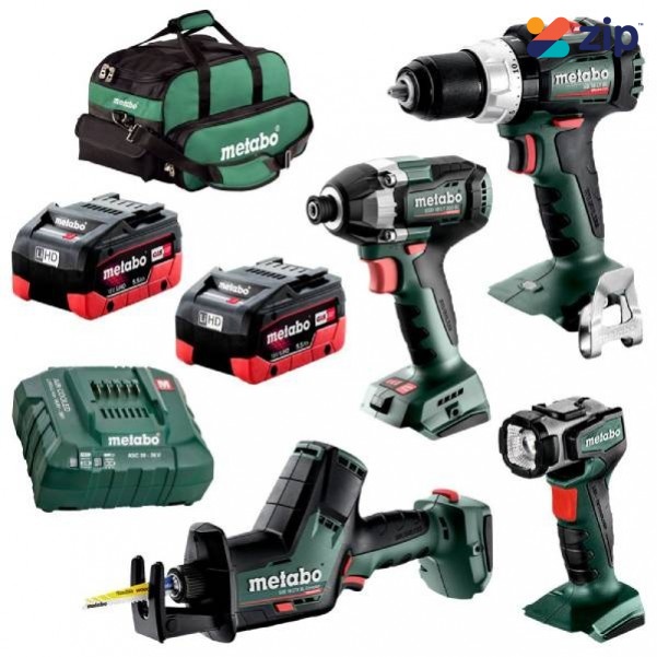 Metabo MET18BL4SB2HD5.5CX - 18V 5.5Ah Cordless Brushless 4pce Combo Kit AU68401850