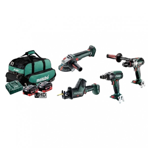 Metabo MET18BL4SB2HD5.5ET - 18V 5.5Ah Brushless Cordless 4 Piece Combo Kit AU68403050