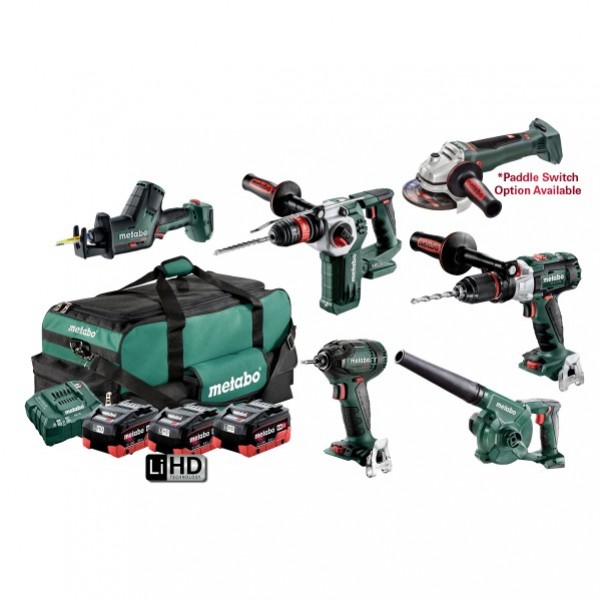 Metabo BL6LB3HD5.5AW - 18V 5.5Ah Brushless Cordless 6 Piece Combo Kit AU68600050