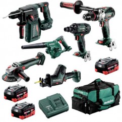 Metabo MET18MX6LB3HD5.5EY - 18V 5.5Ah Brushless Cordless 6 Piece Combo Kit AU68601150