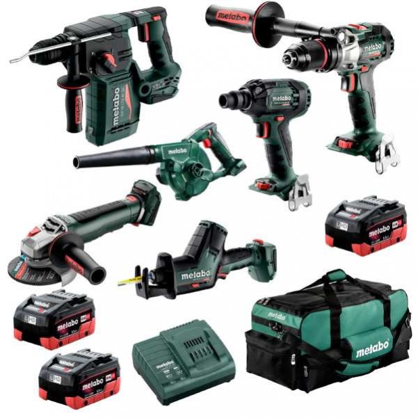 Metabo MET18MX6LB3HD5.5EZ - 18V 5.5Ah Brushless Cordless 6 Piece Combo Kit AU68601250