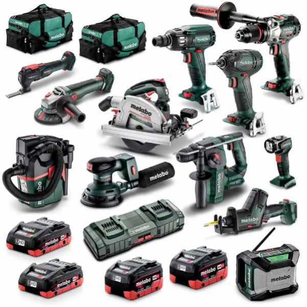 Metabo MET18MX12LB4HD455GT - 18V 2 X 4.0AH/2 X 5.5AH Brushless Cordless 12 Piece Combo Kit AU69000220 Combo Kits 18v