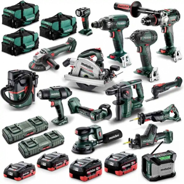 Metabo MET18MX15LB4HD455GU - 18V 2 X 4.0AH/2 X 5.5AH Brushless Cordless 15 Piece Combo Kit AU69000230 Combo Kits 18v