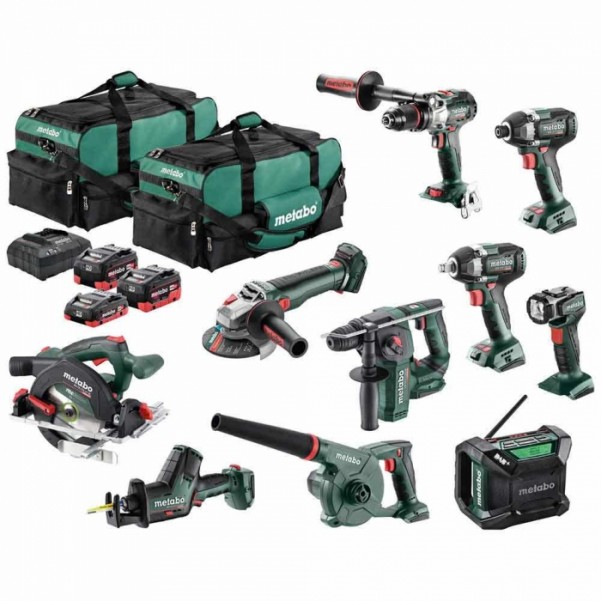 Metabo MET18MX10LB3HD455GW (AU69000280) - 18V 2 x 5.5Ah 4.0Ah Brushless Cordless 10 Piece Combo Kit Combo Kits 18v