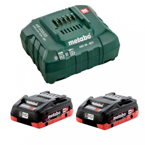 Metabo 4.0 LiHD KIT - 18V 4.0Ah LiHD Battery Charger Kit AU32100100 Batteries & Chargers