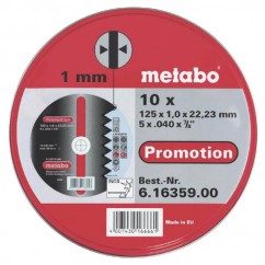 Metabo COW125INOX - 125 X 1.0 X 22.2mm  INOX Cutting Discs 616359000