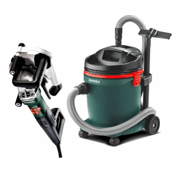 Metabo MFE 40 Combo Kit - 240V 1900W 125mm(5") Wall Chaser and ASA 32L Vacuum Set AU60010050