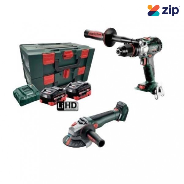 Metabo MET18BL2MB2HD4.0FD - 18V 4.0Ah Cordless Brushless Metal Hammer Drill and Angle Grinder Kit AU68204340 Combo Kits 18v