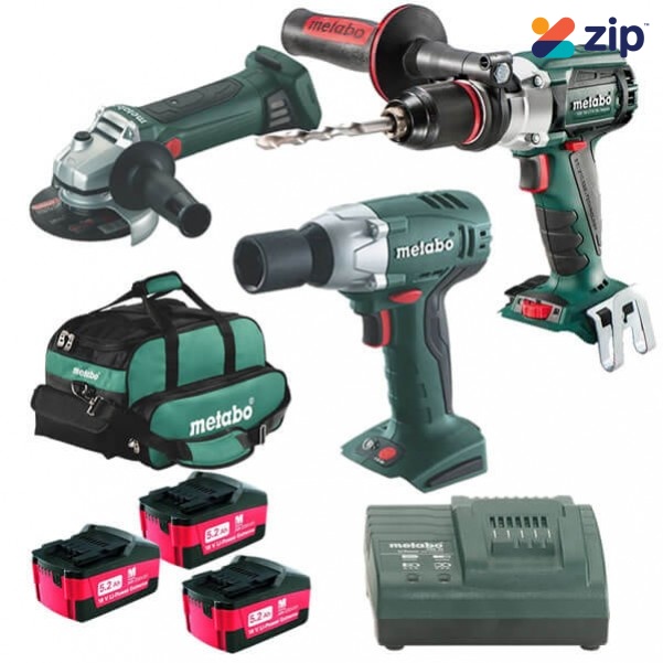 Metabo SB18LTXBL305CL - 18V 5.2Ah Cordless 3 Piece Combo Kit 