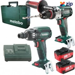 Metabo SB18LTXBLSSW400BL - 18V 5.2Ah Cordless Brushless 2 Piece Combo Kit