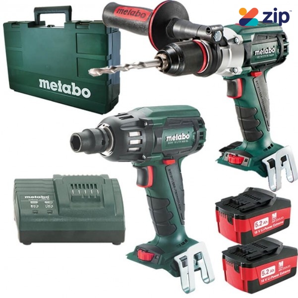 Metabo SB18LTXBLSSW400BL - 18V 5.2Ah Cordless Brushless 2 Piece Combo Kit