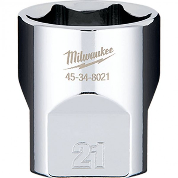Milwaukee 45348021 - 21mm x 3/8" Drive Metric 6 Point Socket Sockets & Accessories