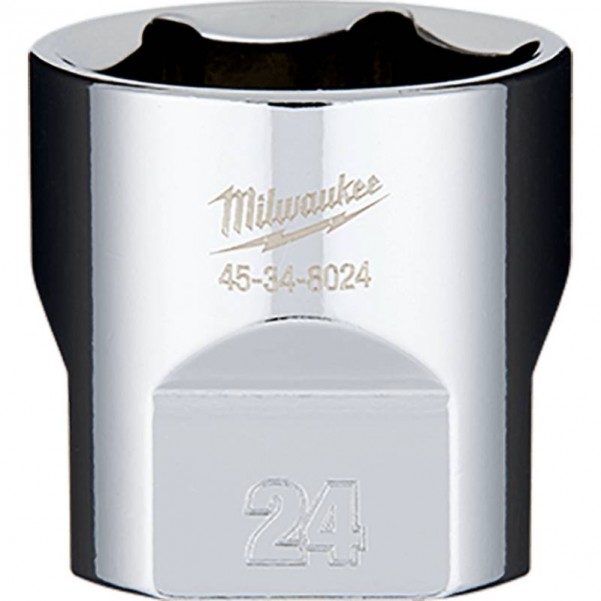 Milwaukee 45348024 - 24mm x 3/8" Drive Metric 6 Point Socket Sockets & Accessories