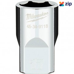 Milwaukee 45349118 - 1/2" Drive 17mm Metric 6 Point Socket Sockets & Accessories