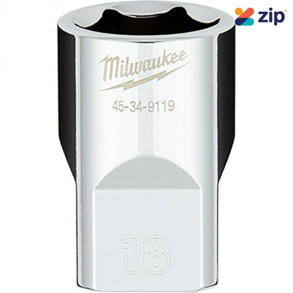 Milwaukee 45349119 - 18mm x 1/2" Drive Metric 6 Point Socket Sockets & Accessories