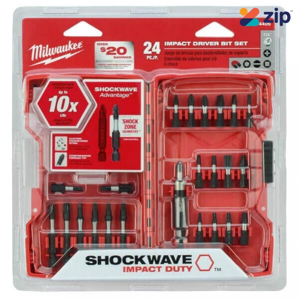 Milwaukee 48324406 - 24pce Shockwave Impact Driver Bit Set