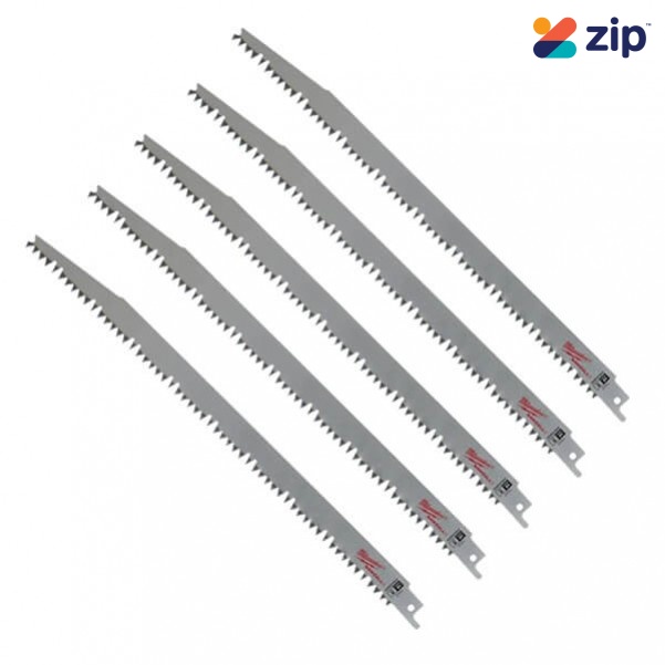 Milwaukee 48001303 - 5-Pack 300mm 5 TPI Pruning SAWZALL Blade  Milwaukee Accessories