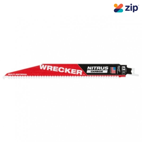 Milwaukee 48005272 - 1 Pk 230mm (9") 6TPI Sawzall The Wrecker w/ Nitrus Carbide Teeth Demolition Blade Band Saw Blades