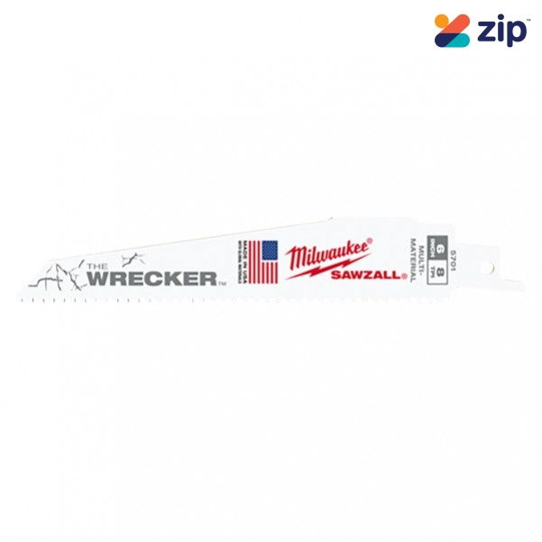 Milwaukee 48005701 - 150mm 8 TPI The Wrecker SAWZALL Blade (5 Pack) Saw Blades