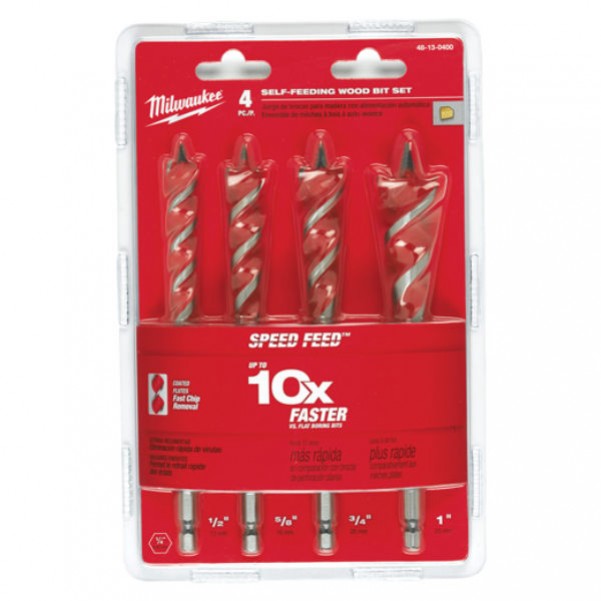 Milwaukee 48130400 - 4 Piece 6-1/2” Speed Feed Wood Bit Set  Milwaukee Accessories