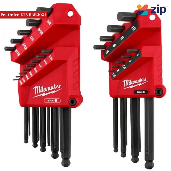 Milwaukee 48222187 - 22pce SAE/Metric L-Style with Ball End Hex Key Set