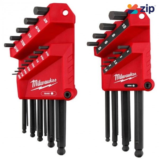 Milwaukee 48222187 - 22pce SAE/Metric L-Style with Ball End Hex Key Set